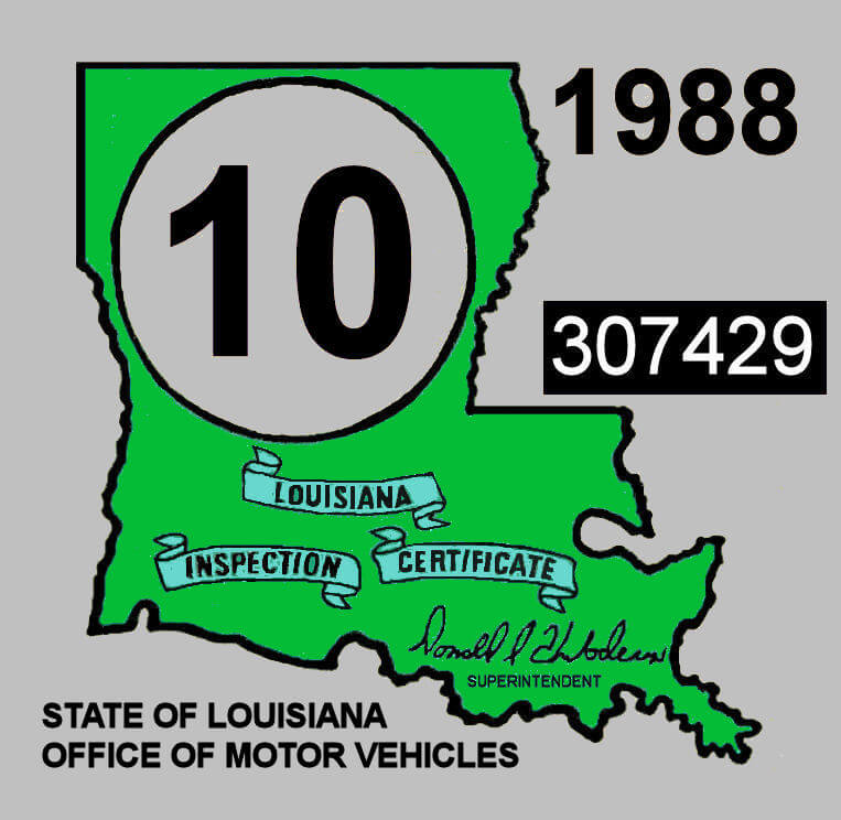 (image for) 1988 Louisiana inspection sticker